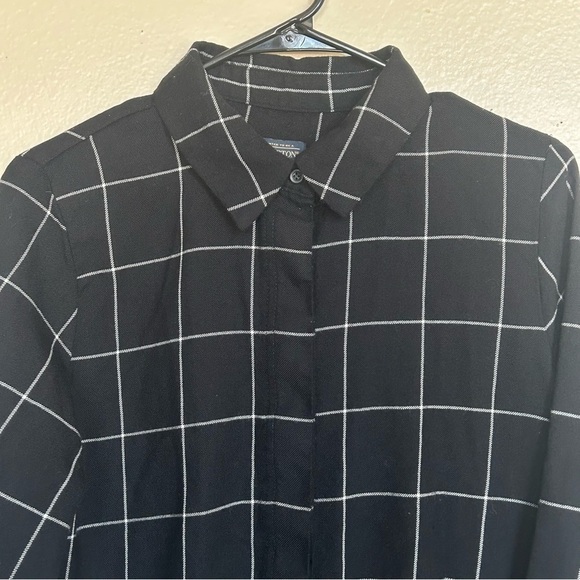 Vintage Pendleton Wool Flannel Black Plaid Striped Button Style Pockets Med … - Picture 4 of 7